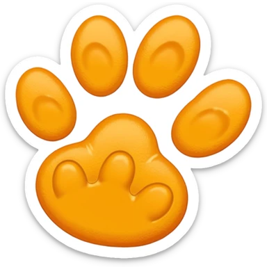 a very light pale yellow-orange pawprint sticker