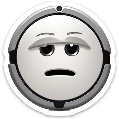 Roomba with sad eyes crying sticker