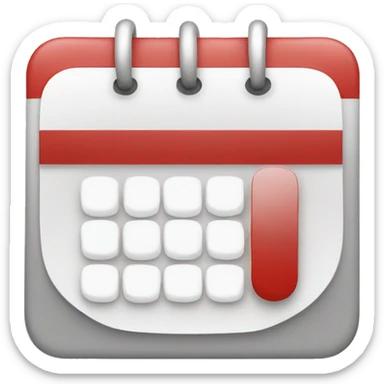 red and white calendar icon sticker