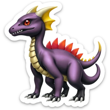 Shiny Iridescent Dusknoir-Cubone-Salandit-Leafeom-Fakémon-hybrid-creature (full body)  sticker