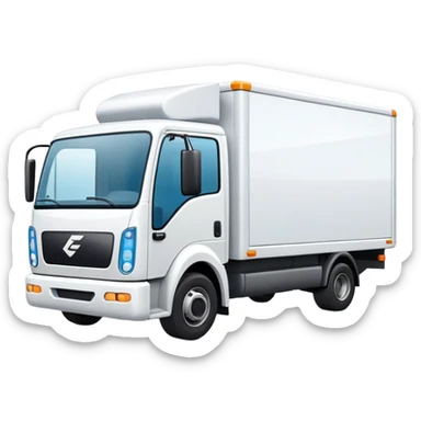 electric delivery truck with a battery representing E-LKW in logistics sticker