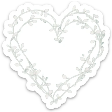 a heart outline made out of twisting flower vines  sticker