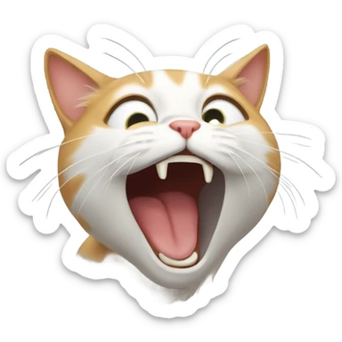 Cat yawn sticker