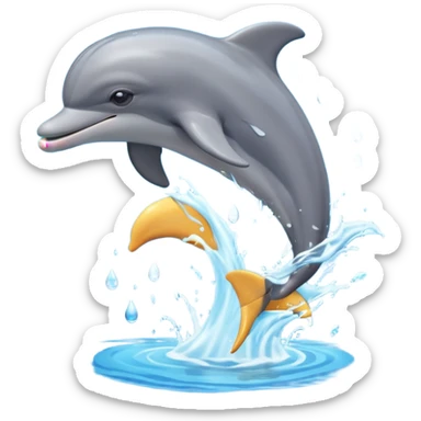dolphin jumping with splash sticker