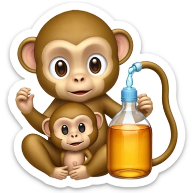 A monkey with baby oil sticker