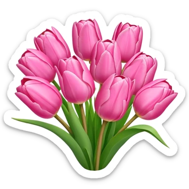 Bouquet of pink tulips sticker