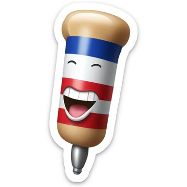 barber pole with mouth smiling sticker
