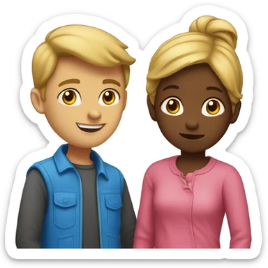 Un garçon et une fille qui s’embrassent  sticker