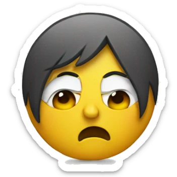 tearful emoji holding up a peace sign sticker