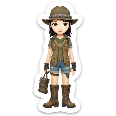 Lucy (black hair) from the Fallout TV show sticker