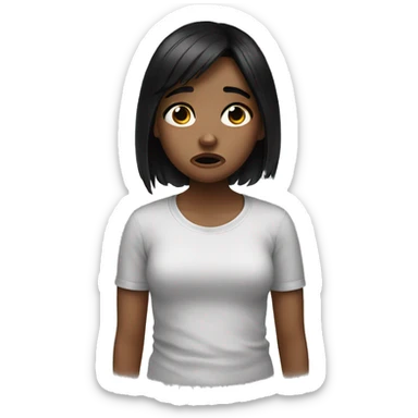 Crying girl with black hair  sticker