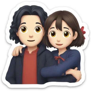 jijji and lily from kiki delivery service  sticker