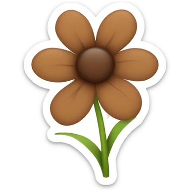 Brown flower sticker
