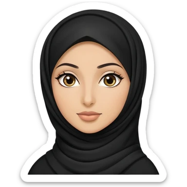 Saudi woman in black hijab, elegant and simple sticker