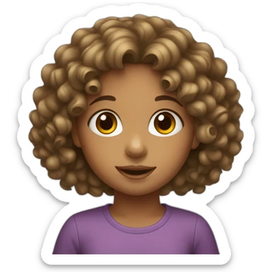 Young Girl with curly hair sticker