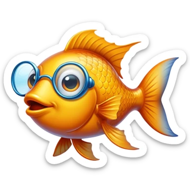 Ein Fisch mit Brillen sticker