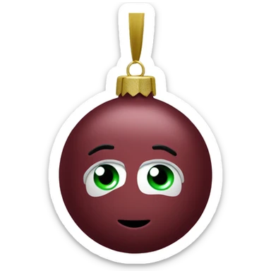 Burgundy Christmas ornament  sticker