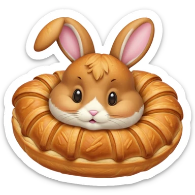 bunny inside croissant sticker