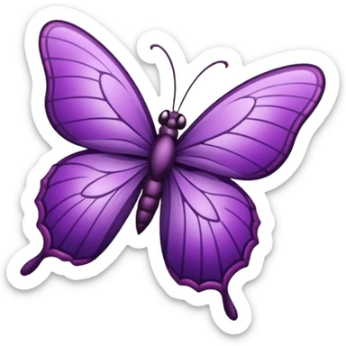 Mariposa color morado en una flor sticker