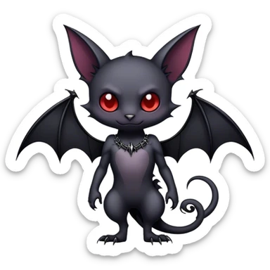 Edgy Cool Cute Gothic-Emo-Vampiric-Bat-Feline-Fakemon-Hybrid full body sticker