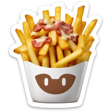 Loaded french fries with meat and cheese sticker
