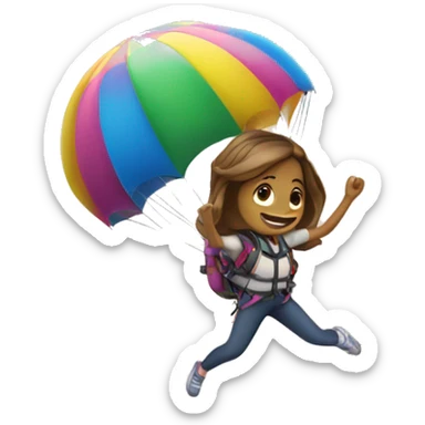 Girl with the parachute who jumps B.A.S.E. Jumping from the bridge  sticker