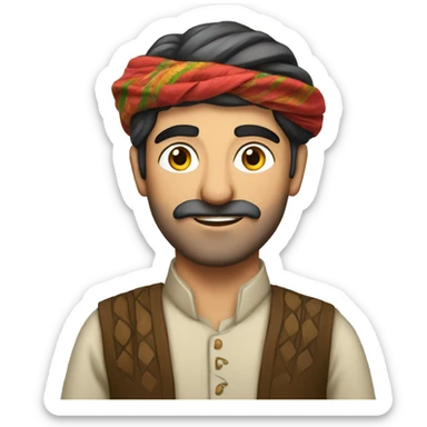 kurdish man with tradional dress sticker