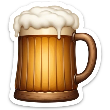 medieval wooden foamy beer icon sticker