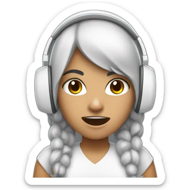 Hispanic girl with white headset raging sticker