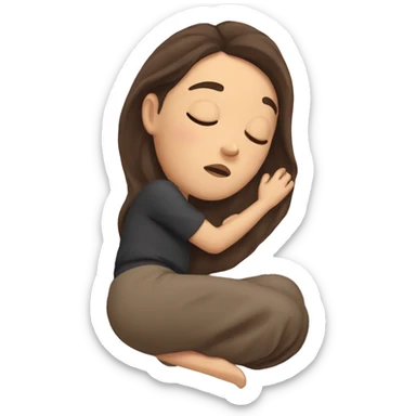 Brunette girl sleeping sticker