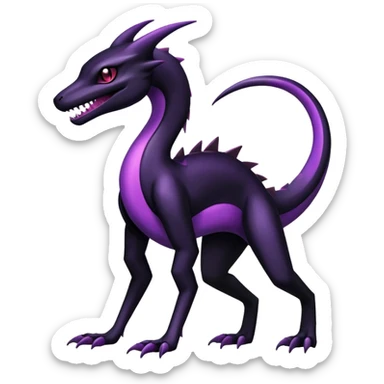 Shiny gothic Salazzle-Salandit-Umbreon-Fakémon-hybrid-creature (full body) 4 legs sticker