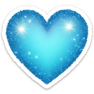 Sparkles blue heart sticker