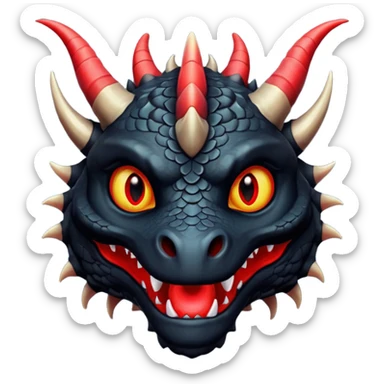 A black dragon with red brillants eyes, great black horns who say hi. sticker