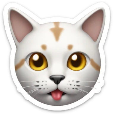 A cat with a round element which has a fuse  inside the mouth sticker