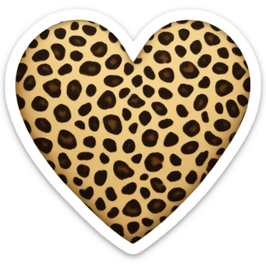 Leopard print heart sticker