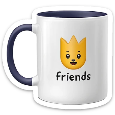 Emoji de taza blanca de la serie ‘friends’ sticker