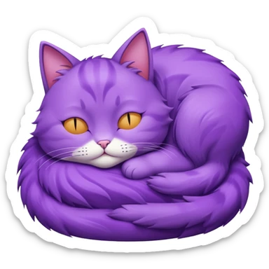 Un gato morado durmiendo en una mansión  sticker