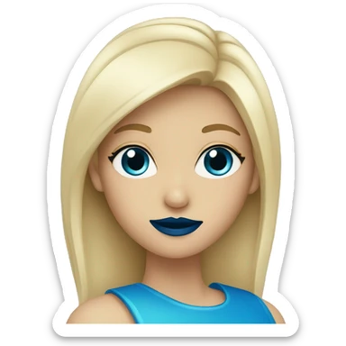 blue lipstick sticker