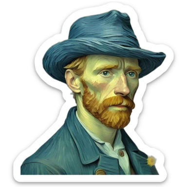 van gogh painting sticker