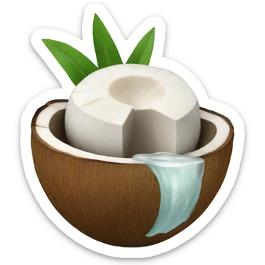 coconut with coconut water in it sticker