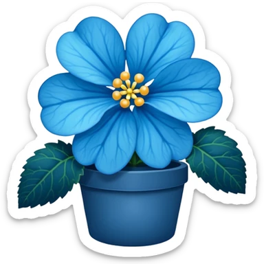 super realistic blue begonia sticker