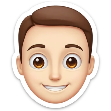 smiling face with a prominent forehead, cute and expressive sticker