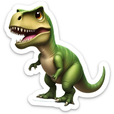 T-Rex wearing a tutu on a surfboard sticker