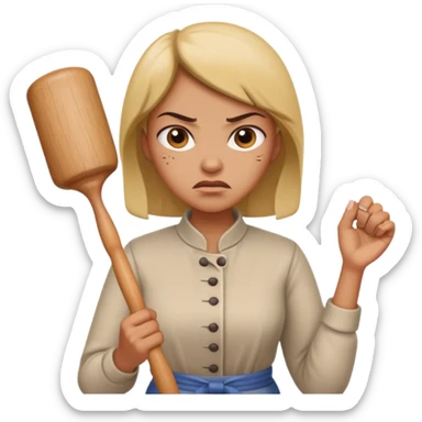 rolling pin in angry women sticker