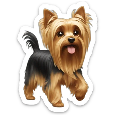 Yorkshire Terrier walking on two legs sticker
