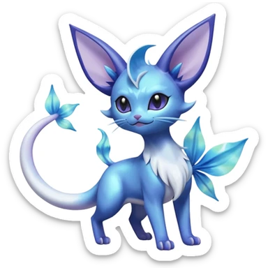Espeon-Vaporeon-Meowstic-Fakémon-hybrid-creature (full body)  sticker