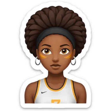 black girl Bold, edgy, confident, sporty, fearless, striking, urban, statement-making sticker