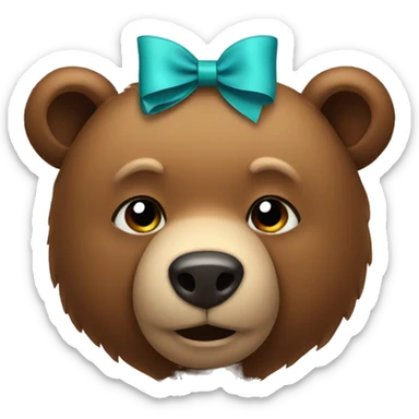 bear with a bow on its head  sticker