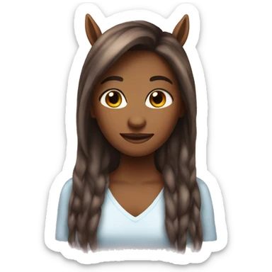 unicorn brown skinned girl happy emoji sticker