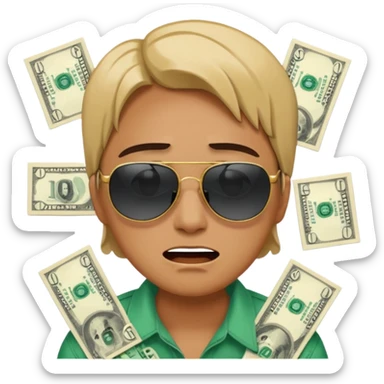 Crying + Sunglasses + Dollar Money emoji sticker